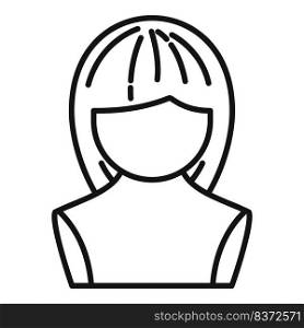 Beauty wig icon outline vector. Head style. Girl model. Beauty wig icon outline vector. Head style