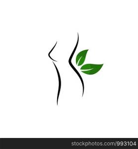 beauty woman body with leaf template vector icon illustration design