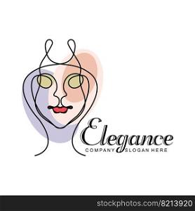 Beauty Woman Logo Design, Hair Care Salon Vector Illustration