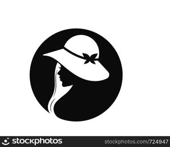 beauty woman with hat vector illustration template design