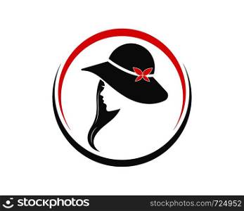 beauty woman with hat vector illustration template design