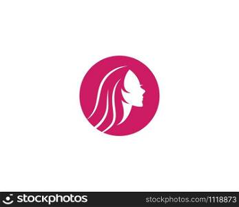 Beauty Women face silhouette character Logo Template
