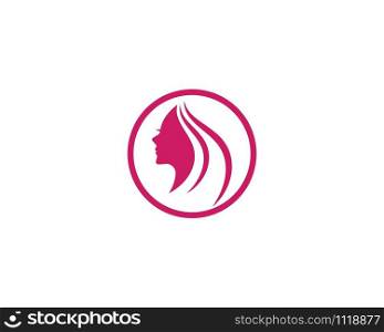 Beauty Women face silhouette character Logo Template