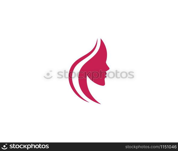 Beauty Women face silhouette character Logo Template