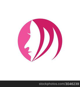 Beauty Women face silhouette character Logo Template