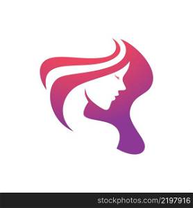 Beauty women long hair style icon