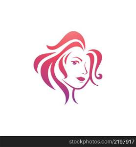 Beauty women long hair style icon