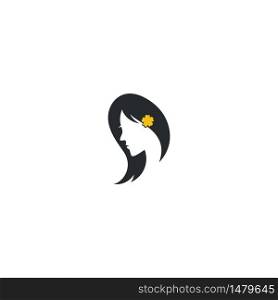 beauty women with flower logo icon vector template design