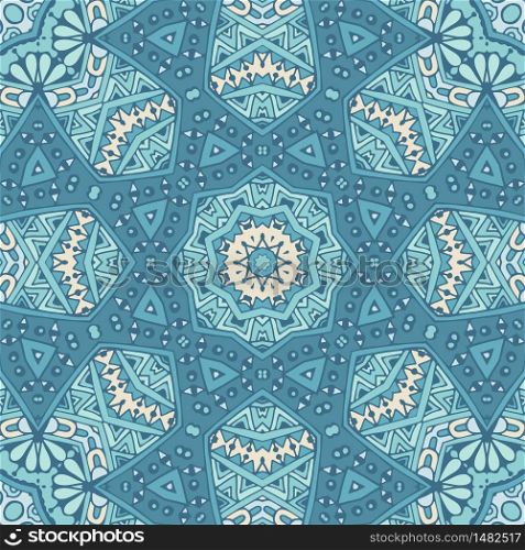 Beautyful doodle abstract ornamental blue nice pattern in handdrawn style. Cute background texture. Abstract vector light blue handdrawn background seamless pattern
