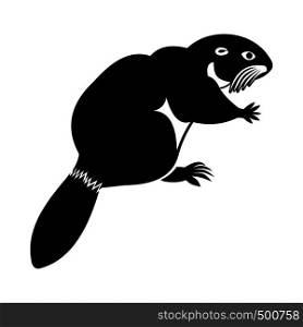 Beaver icon in simple style isolated on white background. Beaver icon, simple style