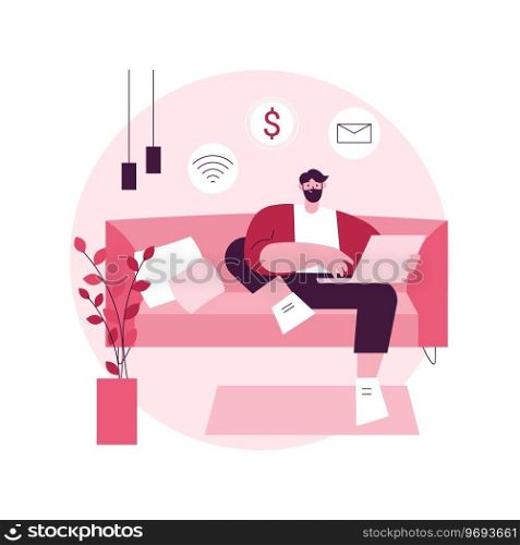 Become a freelancer abstract concept vector illustration. Distant work, individual freelance job, becoming independent entrepreneur, finding clients online, digital nomad abstract metaphor.. Become a freelancer abstract concept vector illustration.