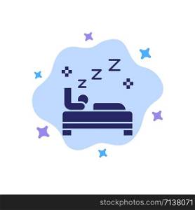 Bed, Bedroom, Clean, Cleaning Blue Icon on Abstract Cloud Background