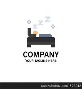 Bed, Bedroom, Clean, Cleaning Business Logo Template. Flat Color