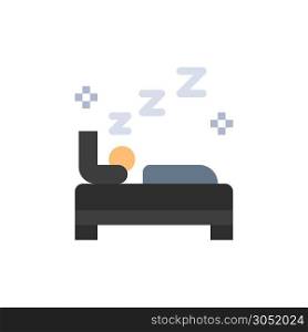 Bed, Bedroom, Clean, Cleaning Flat Color Icon. Vector icon banner Template