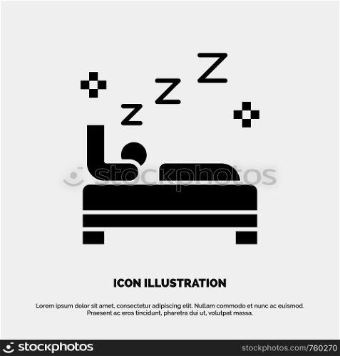Bed, Bedroom, Clean, Cleaning solid Glyph Icon vector
