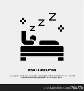 Bed, Bedroom, Clean, Cleaning solid Glyph Icon vector