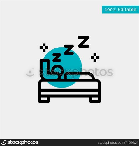 Bed, Bedroom, Clean, Cleaning turquoise highlight circle point Vector icon
