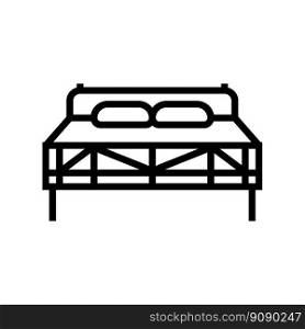 bed bedroom interior line icon vector. bed bedroom interior sign. isolated contour symbol black illustration. bed bedroom interior line icon vector illustration