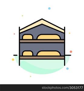Bed, Bedroom, , Service, Hotel Abstract Flat Color Icon Template