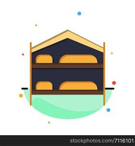 Bed, Bedroom, , Service, Hotel Abstract Flat Color Icon Template