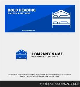 Bed, Bedroom, , Service, Hotel SOlid Icon Website Banner and Business Logo Template