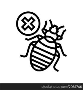bed bug treatment line icon vector. bed bug treatment sign. isolated contour symbol black illustration. bed bug treatment line icon vector illustration