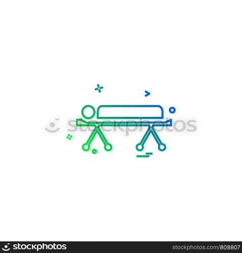 bed emergency hospital patient strature stretcher icon vector desige