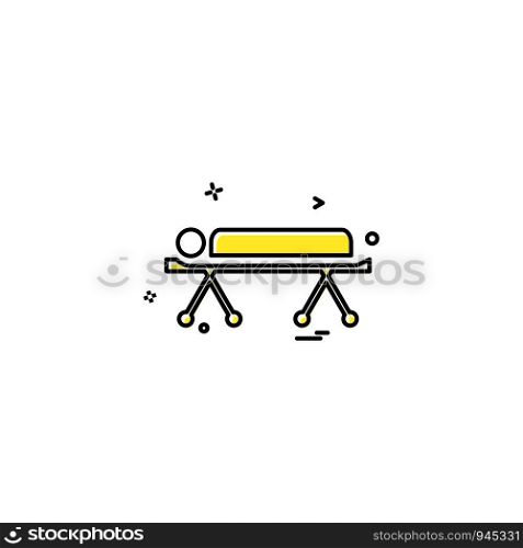 bed emergency hospital patient strature stretcher icon vector desige