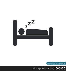Bed, Hotel, Sleep Icon Vector Template Illustration Design