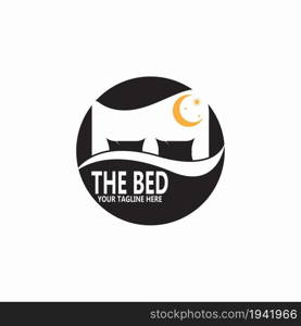 Bed icon and symbol vector template illustration