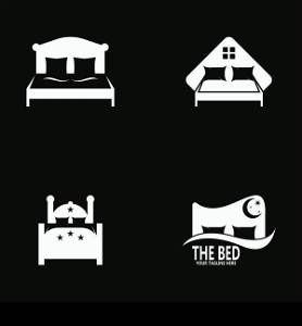 Bed icon and symbol vector template illustration