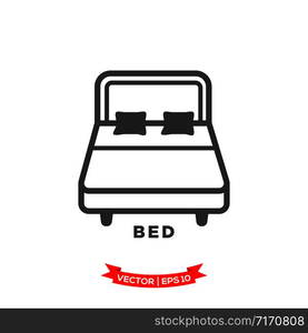 bed icon in trendy flat style