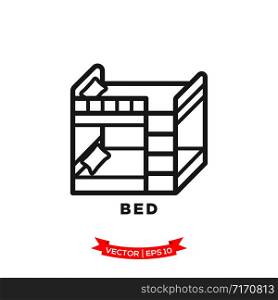 bed icon in trendy flat style