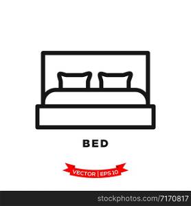 bed icon in trendy flat style