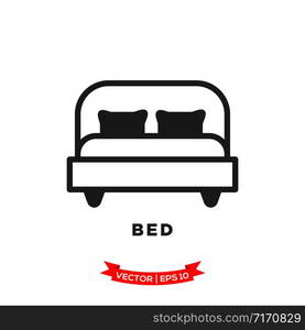 bed icon in trendy flat style