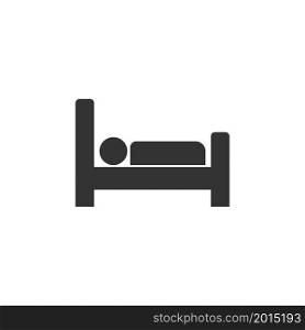 Bed icon vector. Man in bed, person in bed