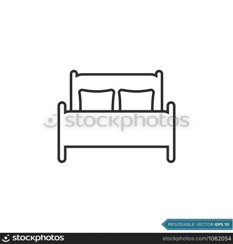 Bed Icon Vector Template Illustration Design