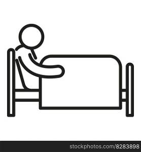 Bed insomnia icon outline vector. Sleep problem. Night awake. Bed insomnia icon outline vector. Sleep problem