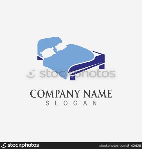 Bed Minimalist Logo image Design Icon Vector