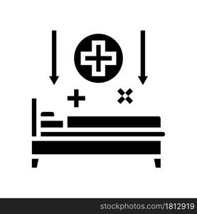 bed rest hepatitis glyph icon vector. bed rest hepatitis sign. isolated contour symbol black illustration. bed rest hepatitis glyph icon vector illustration