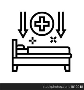 bed rest hepatitis line icon vector. bed rest hepatitis sign. isolated contour symbol black illustration. bed rest hepatitis line icon vector illustration