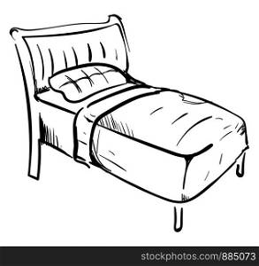 Bed silhouette, llustration, vector on white background.