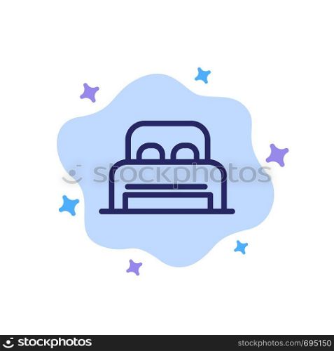 Bed, Sleep, Room, Hotel Blue Icon on Abstract Cloud Background