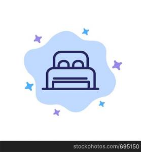 Bed, Sleep, Room, Hotel Blue Icon on Abstract Cloud Background