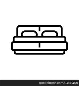 bed soft cozy line icon vector. bed soft cozy sign. isolated contour symbol black illustration. bed soft cozy line icon vector illustration