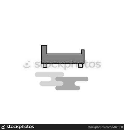 Bed Web Icon. Flat Line Filled Gray Icon Vector