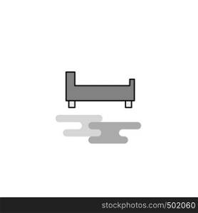 Bed Web Icon. Flat Line Filled Gray Icon Vector