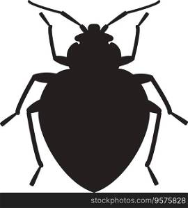 Bedbug insect silhouette vector image