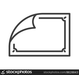Bedding or tablecloth, isolated textile for home. Carpet or rug, bedsheet covering for bed or sofa. Square cloth for decorative purposes. Minimalist icon, simple line art vector in flat style. Textile rug for home, cloth or tablecloth bedding