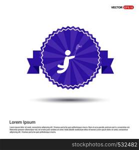 Bedminton Player Icon - Purple Ribbon banner
